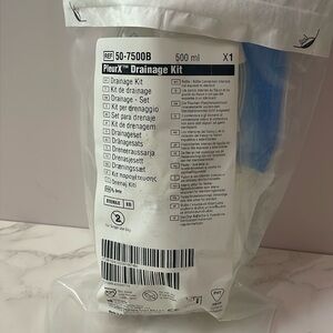 PleurX Drainage System Kit 50-7500B 500ml Capacity, Expires 10/2026